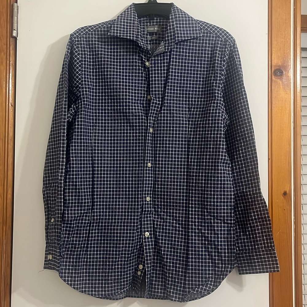 Michael Kors Men’s long sleeve shirt slim fit size M color Blue and white